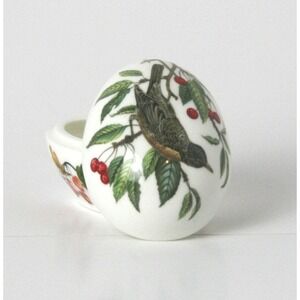 Vintage Jubilee Fine Bone China Egg Trinket Box Bird and Berries Made in England